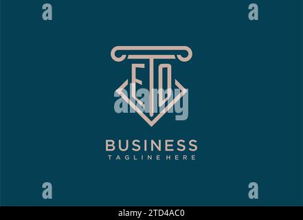 EO initial with pillar icon design, clean and modern attorney, legal firm logo design ideas Stock Vector