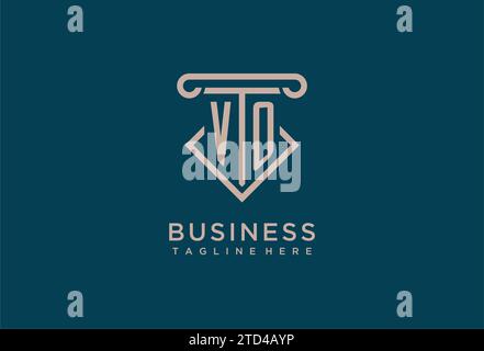 VO initial with pillar icon design, clean and modern attorney, legal firm logo design ideas Stock Vector