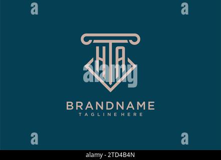 HA initial with pillar icon design, clean and modern attorney, legal firm logo design ideas Stock Vector