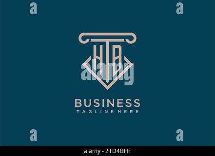 HB initial with pillar icon design, clean and modern attorney, legal firm logo design ideas Stock Vector
