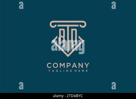 RD initial with pillar icon design, clean and modern attorney, legal firm logo design ideas Stock Vector