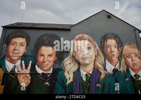 Derry Girls Mural, Derry/Londonderry, Northern Ireland Stock Photo