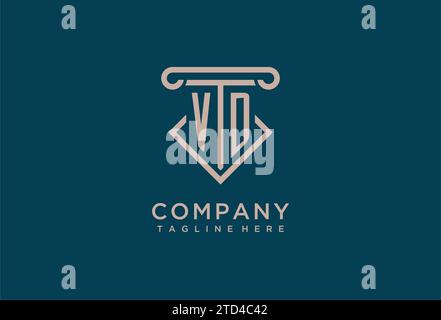 VD initial with pillar icon design, clean and modern attorney, legal firm logo design ideas Stock Vector