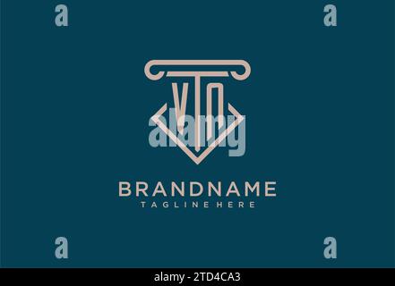 VN initial with pillar icon design, clean and modern attorney, legal firm logo design ideas Stock Vector