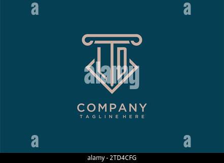 LD initial with pillar icon design, clean and modern attorney, legal firm logo design ideas Stock Vector