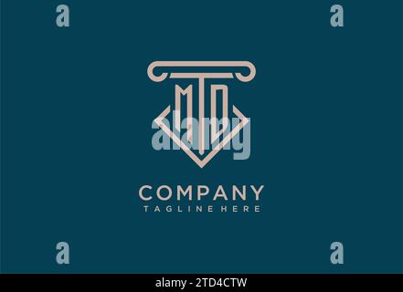 MD initial with pillar icon design, clean and modern attorney, legal firm logo design ideas Stock Vector