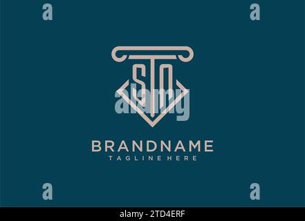 SN initial with pillar icon design, clean and modern attorney, legal firm logo design ideas Stock Vector