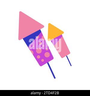 Firecracker petard or firework dynamite rocket vector illustration element Stock Vector