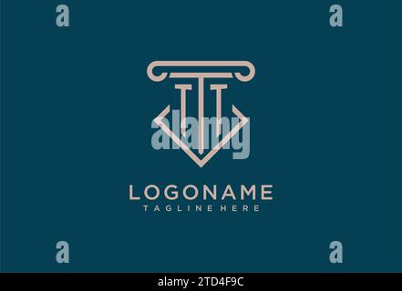 TT initial with pillar icon design, clean and modern attorney, legal firm logo design ideas Stock Vector