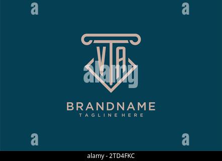VA initial with pillar icon design, clean and modern attorney, legal firm logo design ideas Stock Vector