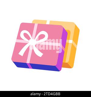 Creative gift boxes vector element illustration. Gifts with bow and ribbon vector flat illustration Stock Vector