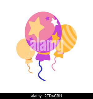 Colorful balloons vector element. Vector illustration for invitation card template Stock Vector