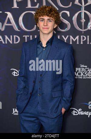 London, UK. December 16th, 2023. Walker Scobell arriving at the UK Premiere of Percy Jackson and The Olympians, Odeon LUXE, London. Credit: Doug Peters/EMPICS/Alamy Live News Stock Photo
