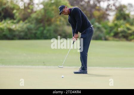 Orlando, USA. 15th Dec 2023. December 15, 2023: Tiger Woods during the Pro-Am at the PNC Championship golf tournament at the Ritz-Carlton Golf Club in Orlando, Florida. Darren Lee/CSM Credit: Cal Sport Media/Alamy Live News Stock Photo