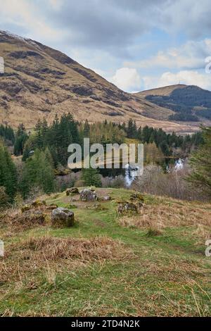 The filming location of Hagrid's Hut and Hogwarts from Harry Potter and the Prison of Azkaban, Glencoe, Scotland Stock Photo