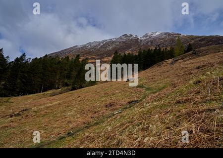 The filming location of Hagrid's Hut and Hogwarts from Harry Potter and the Prison of Azkaban, Glencoe, Scotland Stock Photo