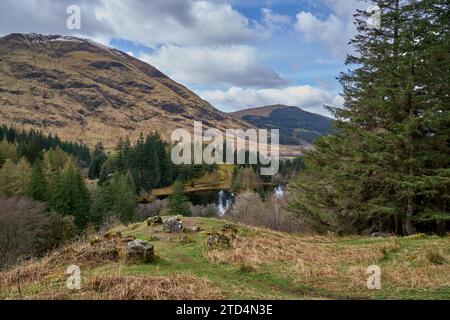 The filming location of Hagrid's Hut and Hogwarts from Harry Potter and the Prison of Azkaban, Glencoe, Scotland Stock Photo