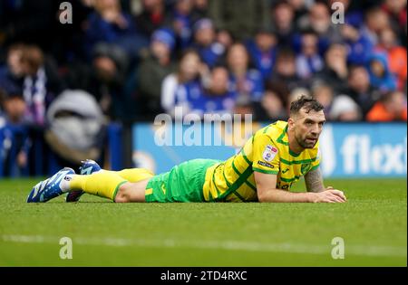 Norwich City's Shane Duffy reacts during the Sky Bet Championship match at Portman Road, Ipswich. Picture date: Saturday December 16, 2023. Stock Photo
