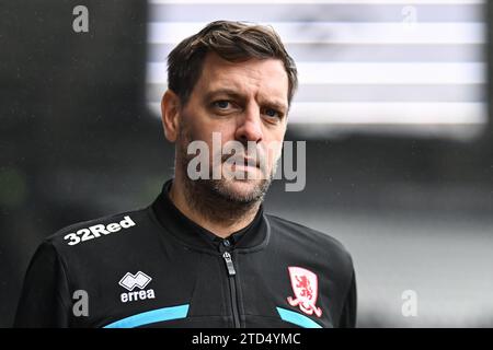 Jonathan Woodgate assistant pager of Middlesbrough arrives ahead of the Sky Bet Championship match Swansea City vs Middlesbrough at Swansea.com Stadium, Swansea, United Kingdom, 16th December 2023  (Photo by Craig Thomas/News Images) in ,  on 12/16/2023. (Photo by Craig Thomas/News Images/Sipa USA) Stock Photo