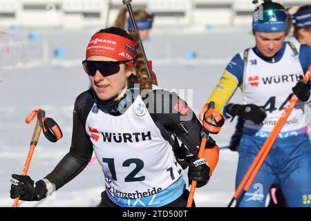 Janina Hettich (SC Schönwald) beim IBU Biathlon Weltcup Verfolger Frauen Lenzerheide 2023 Stock Photo