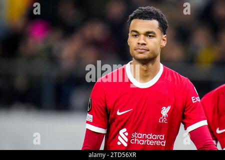 BRUSSELS, BELGIUM - DECEMBER 14: Cody Gakpo of Liverpool looks on during the UEFA Europa League Group E match between Royale Union Saint-Gilloise and Liverpool FC at the RSC Anderlecht Stadium on December 14, 2023 in Brussels, Belgium. (Photo by Rene Nijhuis/BSR Agency) Stock Photo