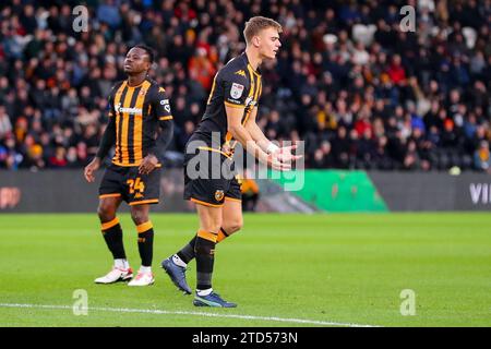 Scott Twine of Hull City reacts during the Sky Bet Championship match ...