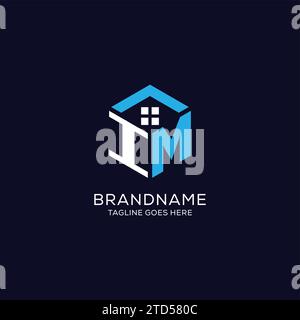 IM initial monogram logo with hexagonal shape and swoosh design ideas ...