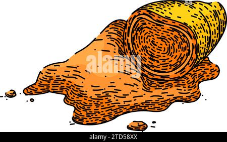 powder turmeric sketch hand drawn vector Stock Vector