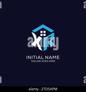 XR initial monogram logo with hexagonal shape style, real estate logo ...