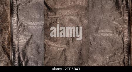 Collection of images with brown leather textures Stock Photo