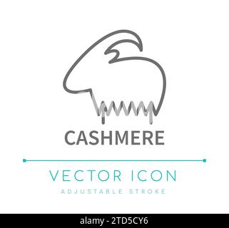 Cashmere Wool Textile Vector Line Icon Stock Vector