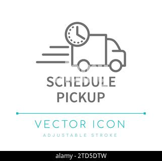 Schedule Pickup Ecommerce Vector Line Icon Stock Vector