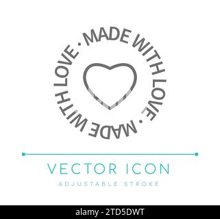 Made With Love Product Vector Line Icon Stock Vector
