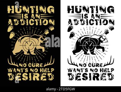hunting tshirt design vector file, eps Stock Vector