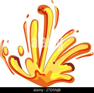 liquid lava splash cartoon vector illustration Stock Vector