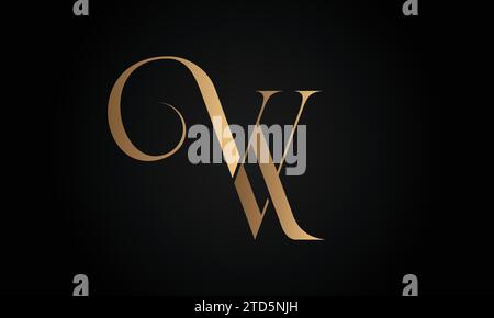 Luxury Initial VK or KV Monogram Text Letter Logo Design Stock Vector
