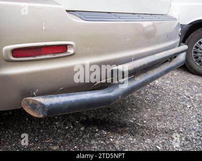 Metal power bumper installed on the car Stock Photo