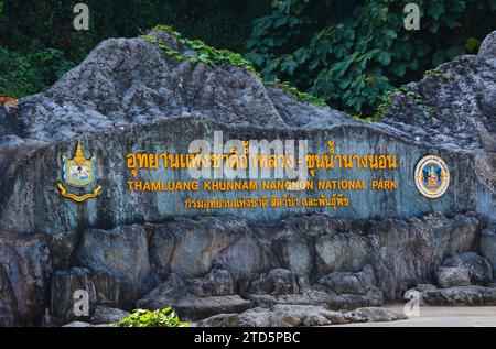 Tham Luang Khun Nam Nang Non National Park is a large limestone cave in Mae Sai District, Chiang Rai Province, Thailand Stock Photo