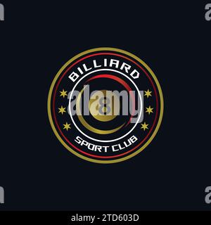 Billiard logo gradient design template sport club Stock Vector