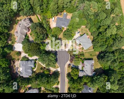 drone images of suburban single family home subdivisions in the united states Stock Photo