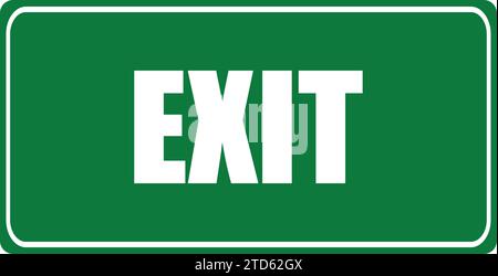 Red exit sign isolated on white Exit icon | Exit Red Color Label icon | Way of Exit Stock Vector