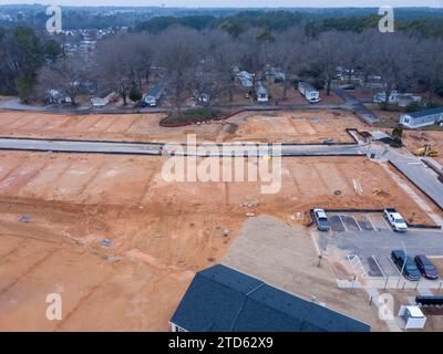 drone images of suburban single family home subdivisions in the united states Stock Photo