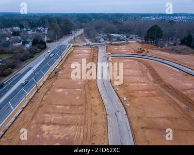 drone images of suburban single family home subdivisions in the united states Stock Photo