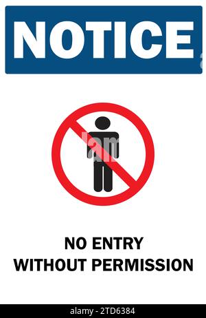 Entry Restricted Sign | No Entry sign | Prohibited Sign, Not Allowed Sign Stock Vector