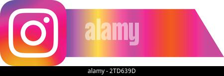 Follow us on Instagram templet sign | Follow us button templet | Social media templet | Follow us colorful Stock Vector