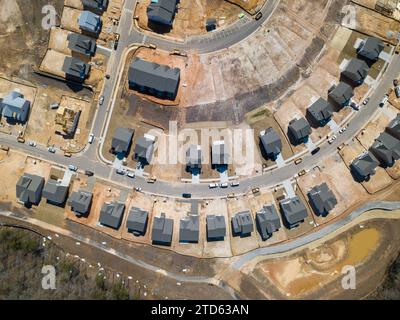 drone images of suburban single family home subdivisions in the united states Stock Photo