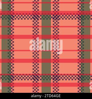 Textile fabric gingham plaid pattern design background Stock Vector