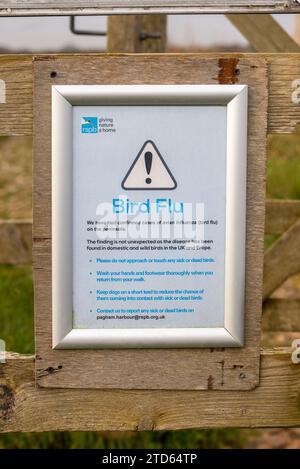 Bird Flu Warning Sign Stock Photo