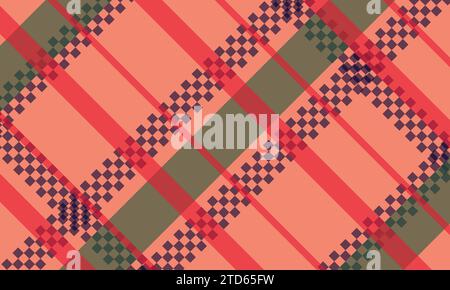 Textile fabric check plaid pattern texture background Stock Vector