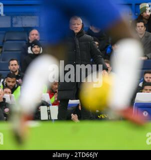 Chelsea, UK. 16th Dec, 2023. Chelsea v Sheffield United - Premier League - Stamford Bridge. Sheffield United Manager Chris Wilder during the Premier League match against Chelsea. Picture Credit: Mark Pain/Alamy Live News Stock Photo